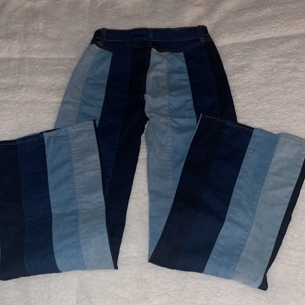 Altar’d State Vertical Striped Multicolor Flare Jeans NWOT - Picture 7 of 7